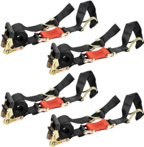 Shockstrap Heavy Duty Ratchet Strap Tie Downs 2" X 9' w/Wire Hooks